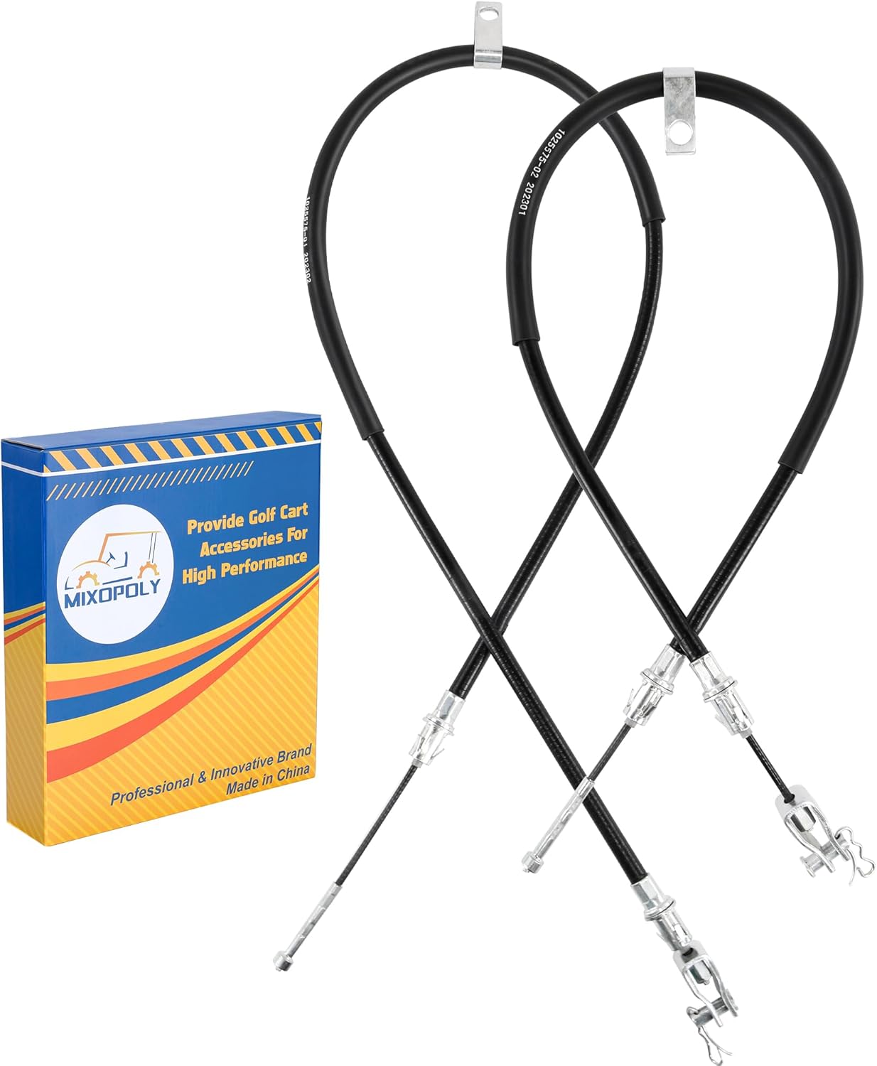 Golf Cart Brake Cable Kit for Club Car Precedent/Onward/Tempo 2004-up, Passenger and Driver Side Brake Cables, Replaces OEM 103528701 103528702 102557501 102557502