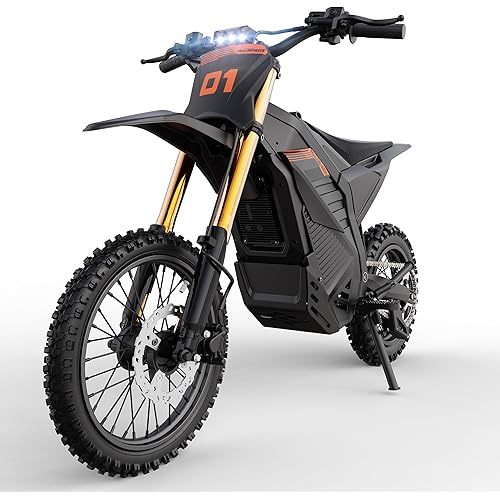 D2 Electric Dirt Bike, 4250W | 45MPH | 48V/26AH Battery Electric-Motorcycle with 60Miles, Off-Road E Dirt Bike with Hydraulic Brakes & Dual Shock Absorption, 14"/12" Fat Tire Ebike for Teens & Adults