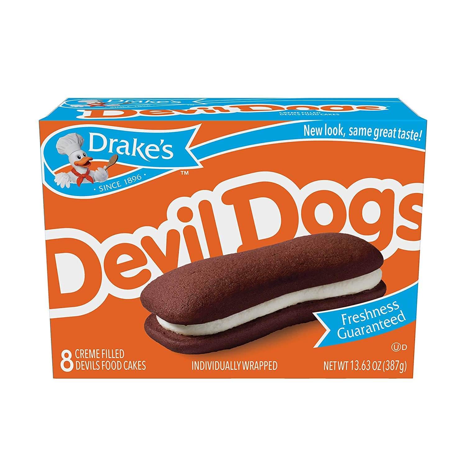 Amazon Com Drake S Devil Dogs By The Case 12 Boxes Of Devil Dogs 8 Ct Each Box 96 Devil Dogs In All Grocery Gourmet Food