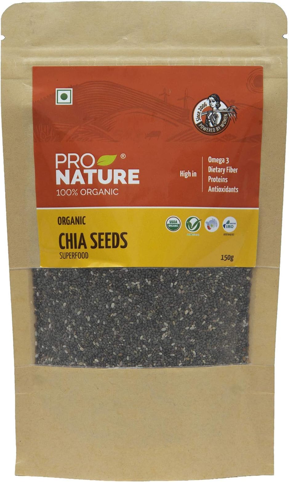 Pro Nature 100% Organic Chia Seeds, 150g