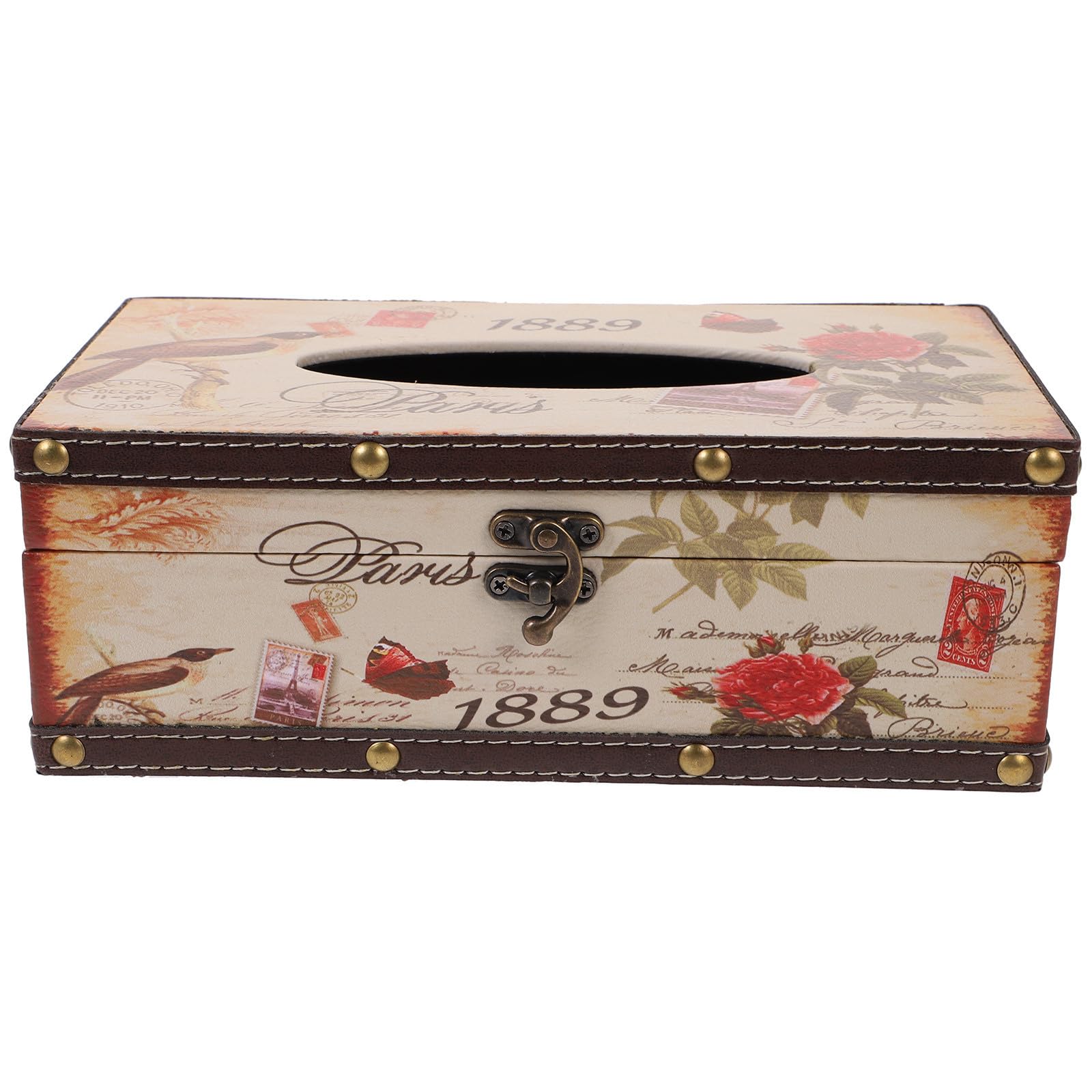 Caja de pañuelos retro para mesa de centro y escritorios de diseño clásico
