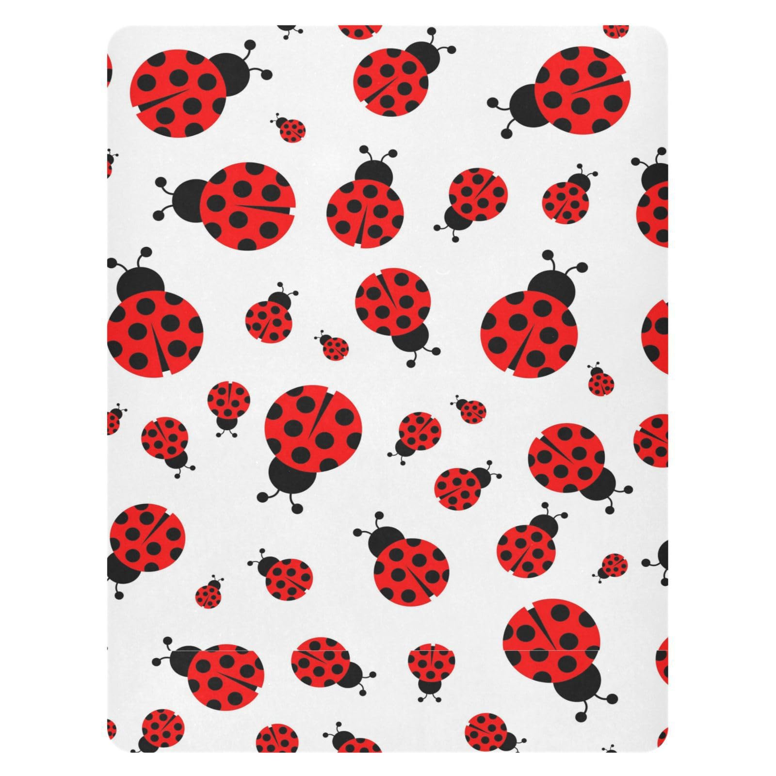 Pfrewn Crib Sheets for Boys Girls Red Ladybug Fitted Crib Sheet Fits Standard Crib Mattress Pads Stretch Soft Toddler Baby Sheet,52x28IN