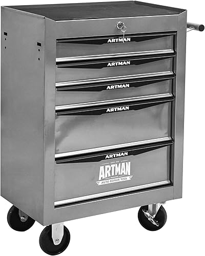 Miniatura 20 de Caja de herramientas con ruedas, caja de herramientas mecánica con 6 cajones, organizador de caja de herramientas con 7 cajas de almacenamiento de