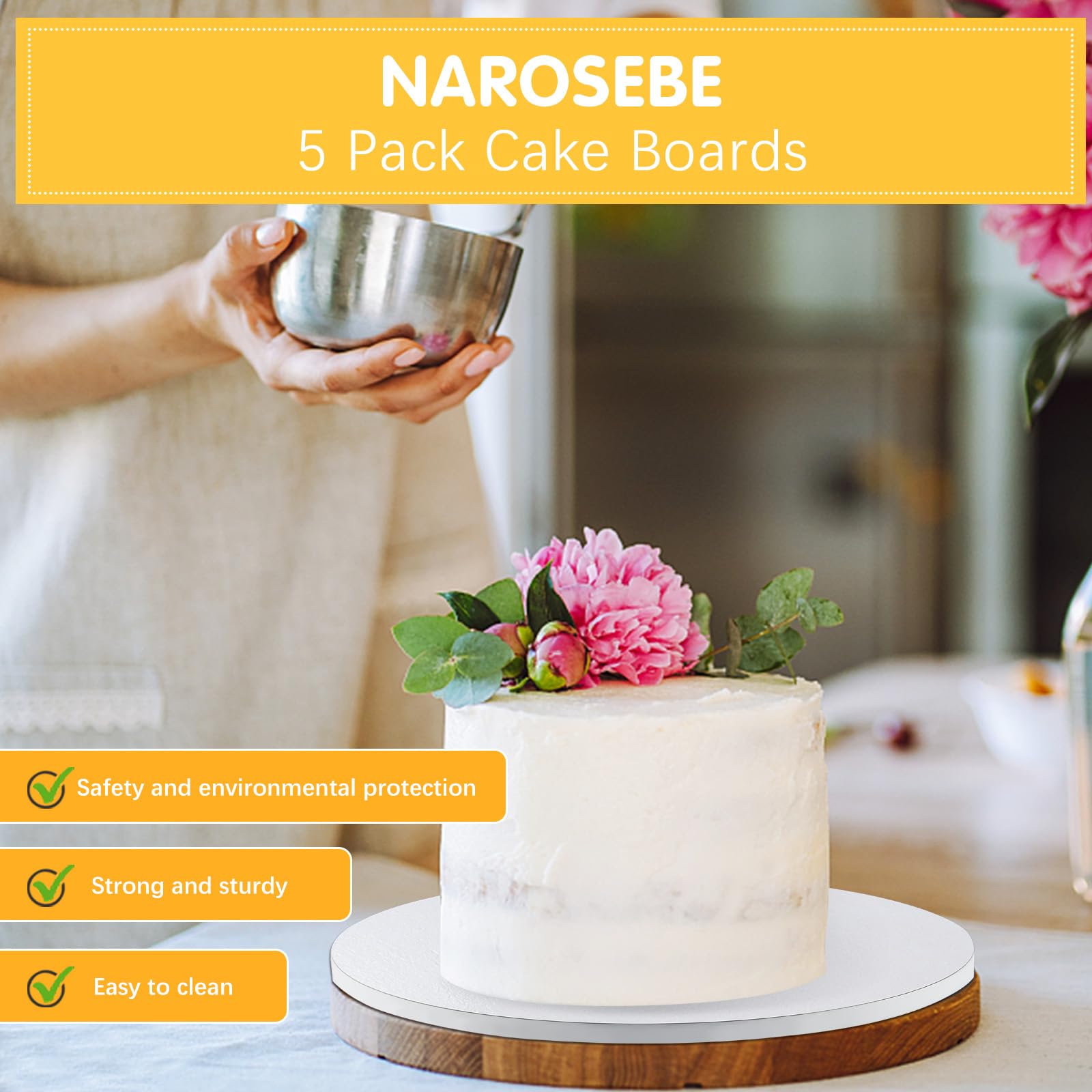 HoaaiGo Pack Of 5 Round Cake Boards 12 Inches / 30 Cm Cake Board - View #9