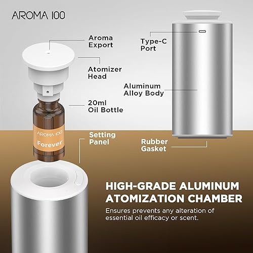 Miniatura 3 de Difusor sin agua para aceite esencial, cobertura de 500 pies cuadrados, nebulizador recargable, mini difusores de aroma para el hogar, coche,