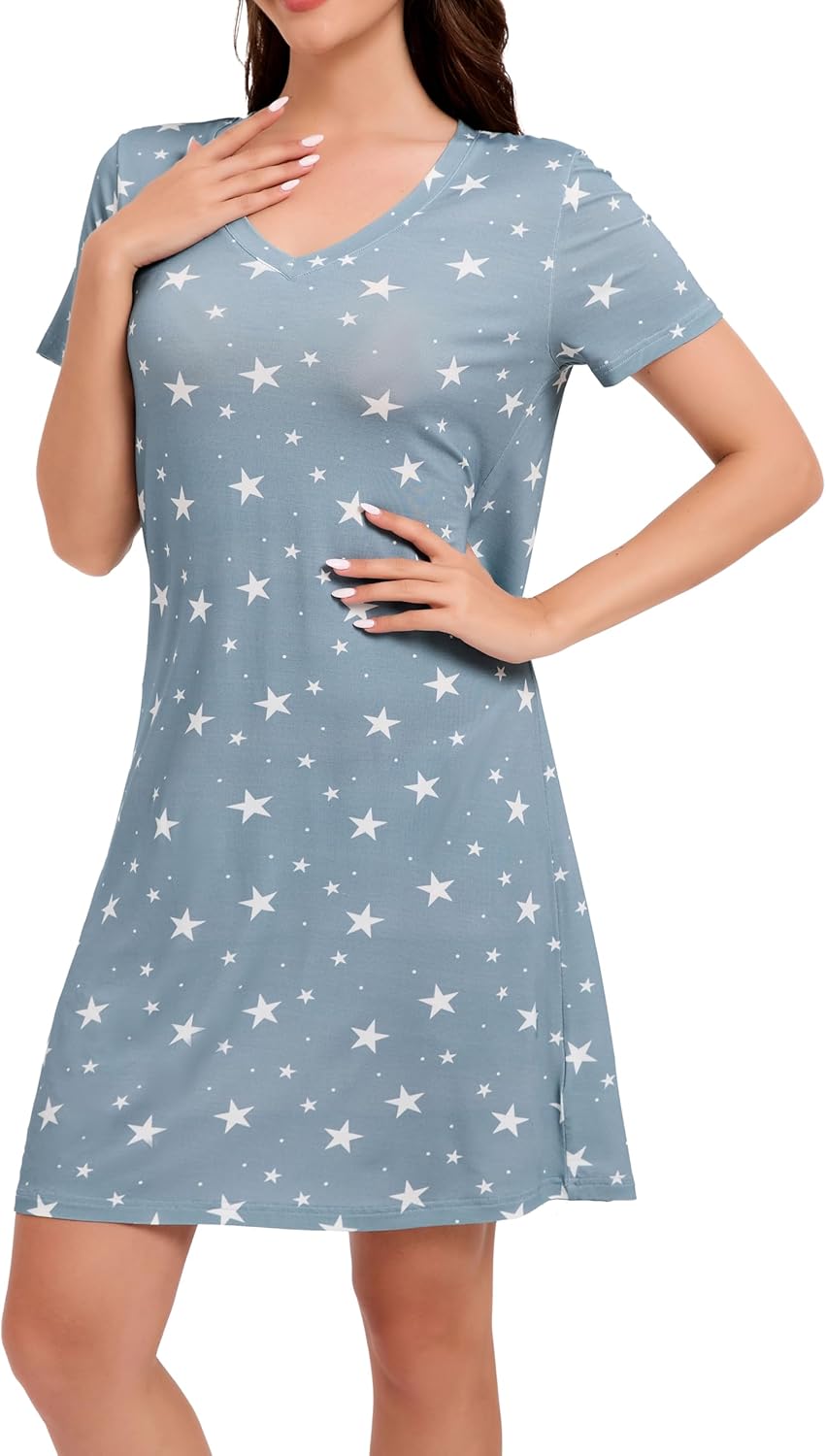 H5670 Camisón De Verano Para Niñas, Ropa De Dormir De Algodón Para