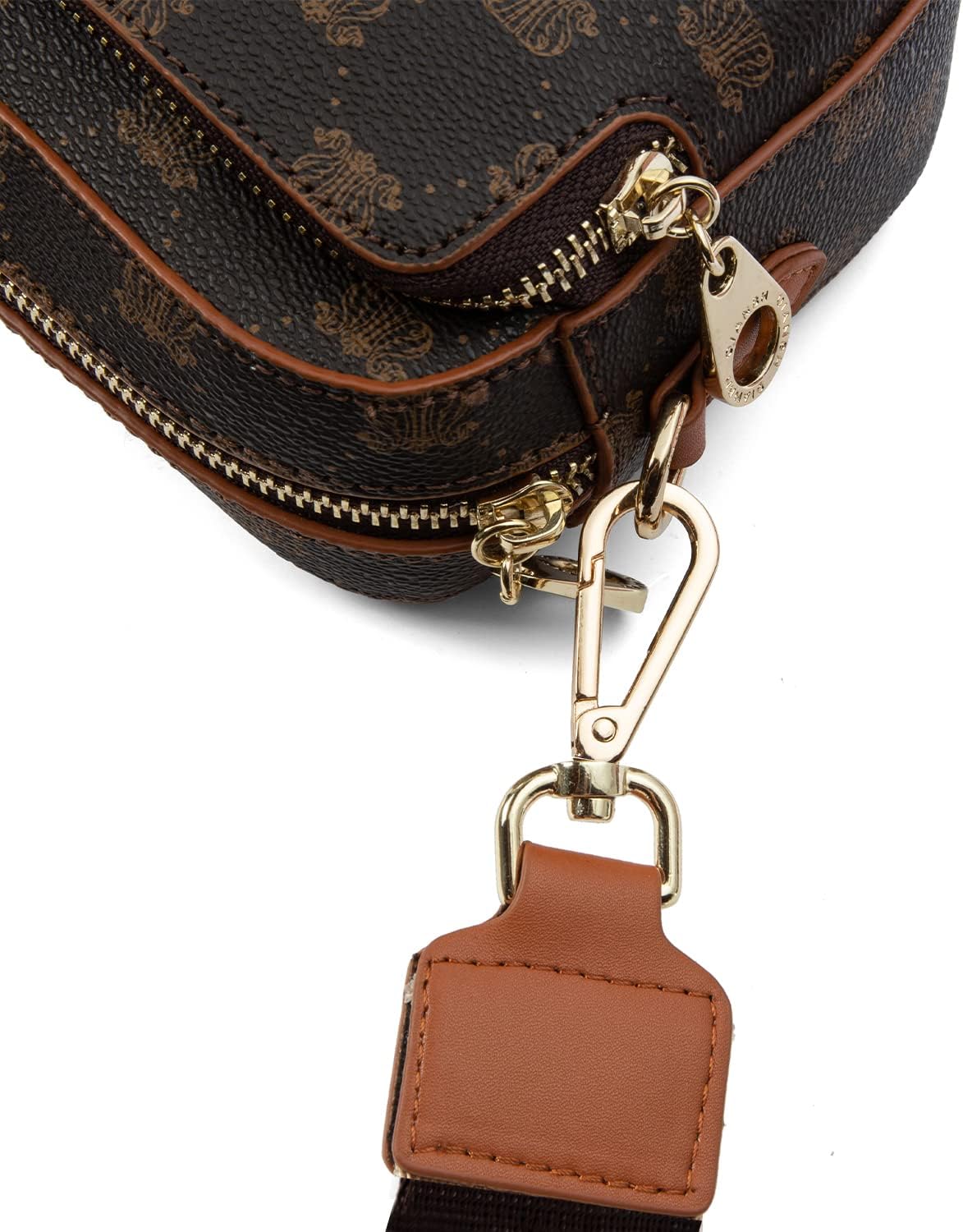 Malirona Small Crossbody Bag For Women - Mini Camera Style Purse With Adjustable Strap, Dark Brown PVC & Leather