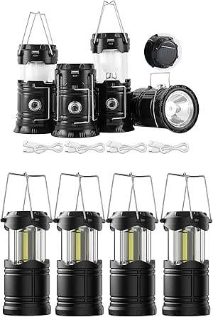 Lichamp LED Camping Lantern, 4 Pack Battery Powered Flashlight For Power Outages, Portable Collapsible Hanging Light Essential For Home, Outdoor, Emergency Lamp Survival Kit Gear For Hurricane, Black - View #4