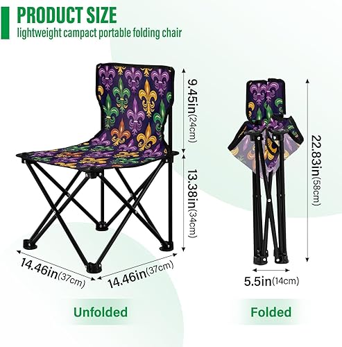 Miniatura 3 de Outdoor Folding Mardi Gras Carnival Gold Flower Camping Chairs for Adults Portable Camping Chair Lightweight Lawn Chair 202a6665