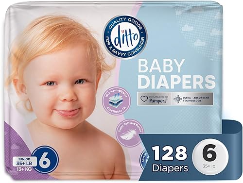 Miniatura 9 de Ditto Pañales para bebé talla 4 (160 unidades) – Pañales desechables transpirables – Protección contra fugas de 12 horas e indicador de humedad