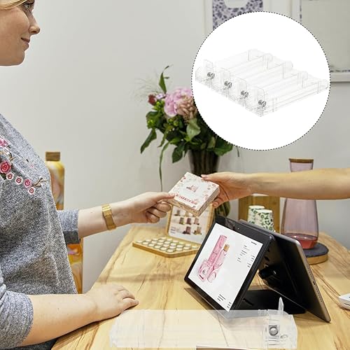 Miniatura 7 de Mikikit Estante de exhibición automático de cigarrillos: 4 unids Auto-Push Cigarrillo Estante transparente Automático Soporte Empujadores Rack para