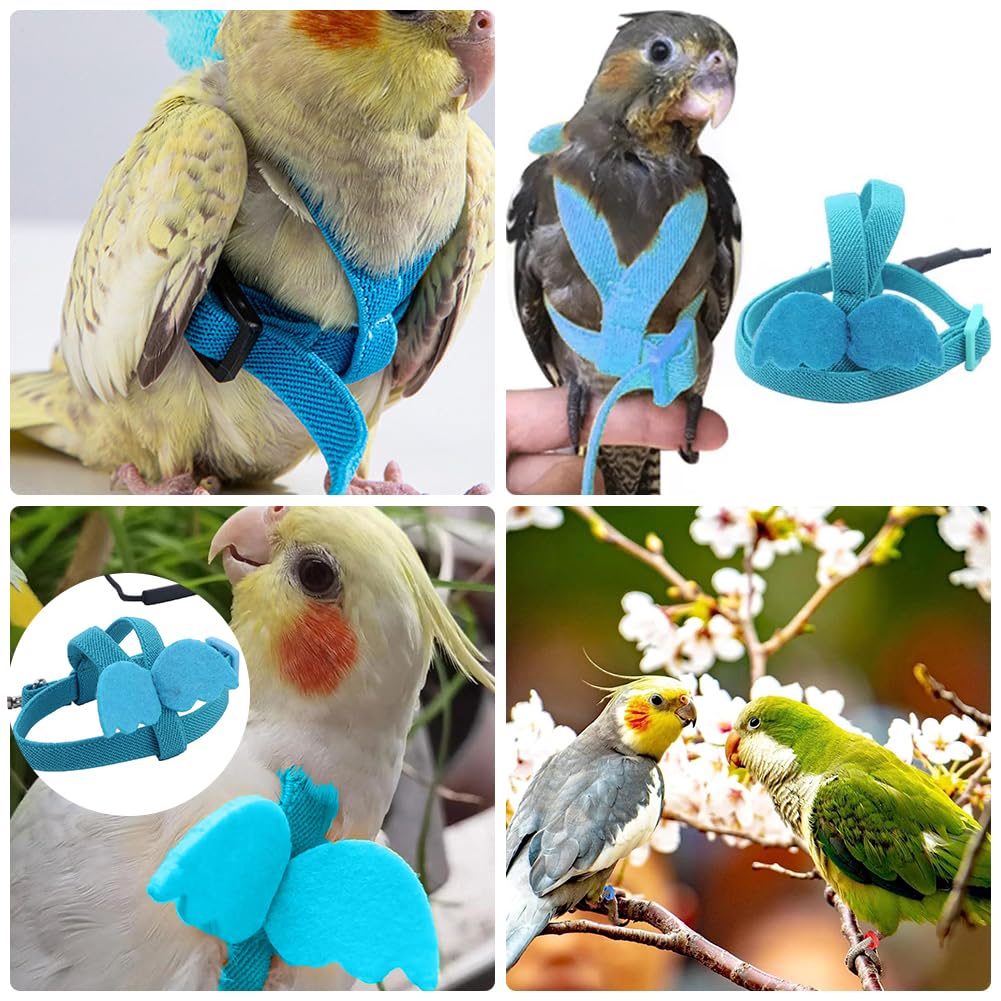 Imbracatura per Uccelli e Guinzaglio, Pettorina Regolabile per Pappagalli, Addestramento Volante Pettorina Uccelli, Pappagalli Anti-morso Imbracatura al Volo, Outdoor Corda per Volare per Pappagalli