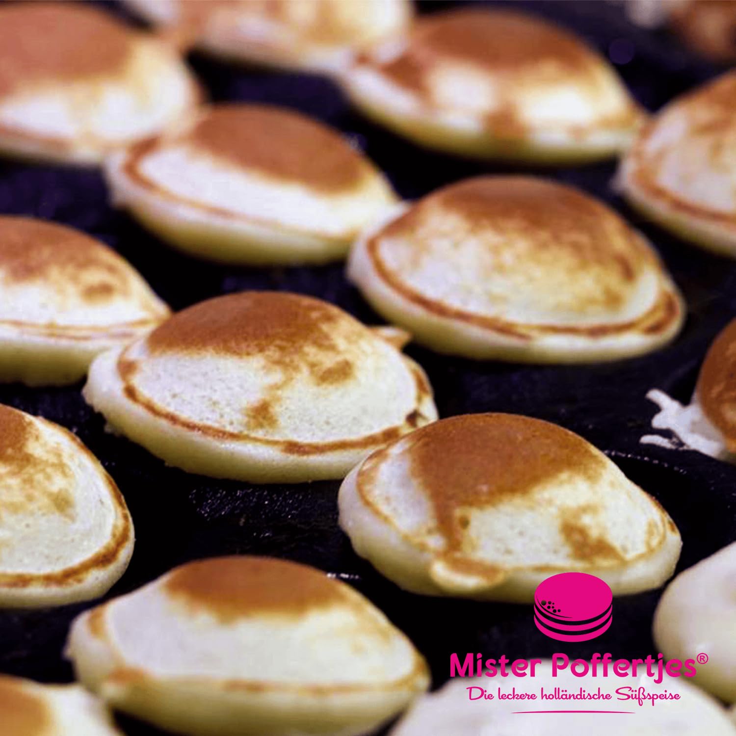 MISTER POFFERTJES Pancake Backmischung für Poffertjes, holländische Mini-Pfannkuchen mit elektrischem Poffertjes Maker, Pancake Mix für 40 Stück, 4-6 Portionen