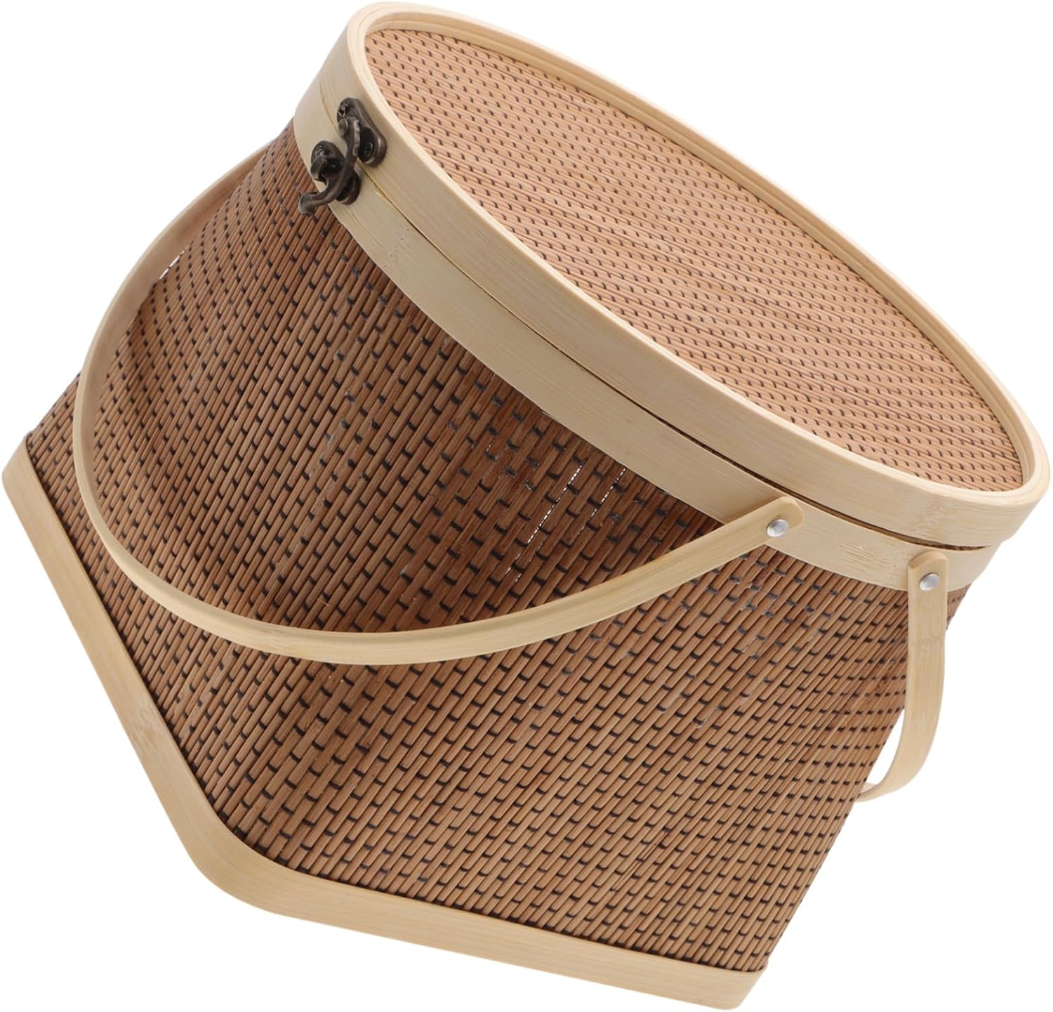 Hand-held Bamboo Basket for Storage and Photo Props, Brown