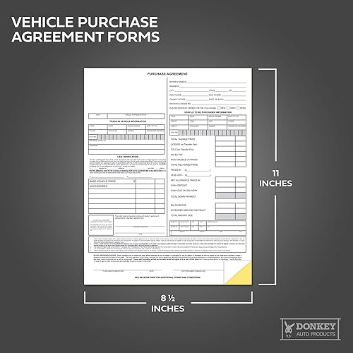 Vista 3 de Formularios de acuerdo de compra de vehículos (2 partes) (100 por paquete)