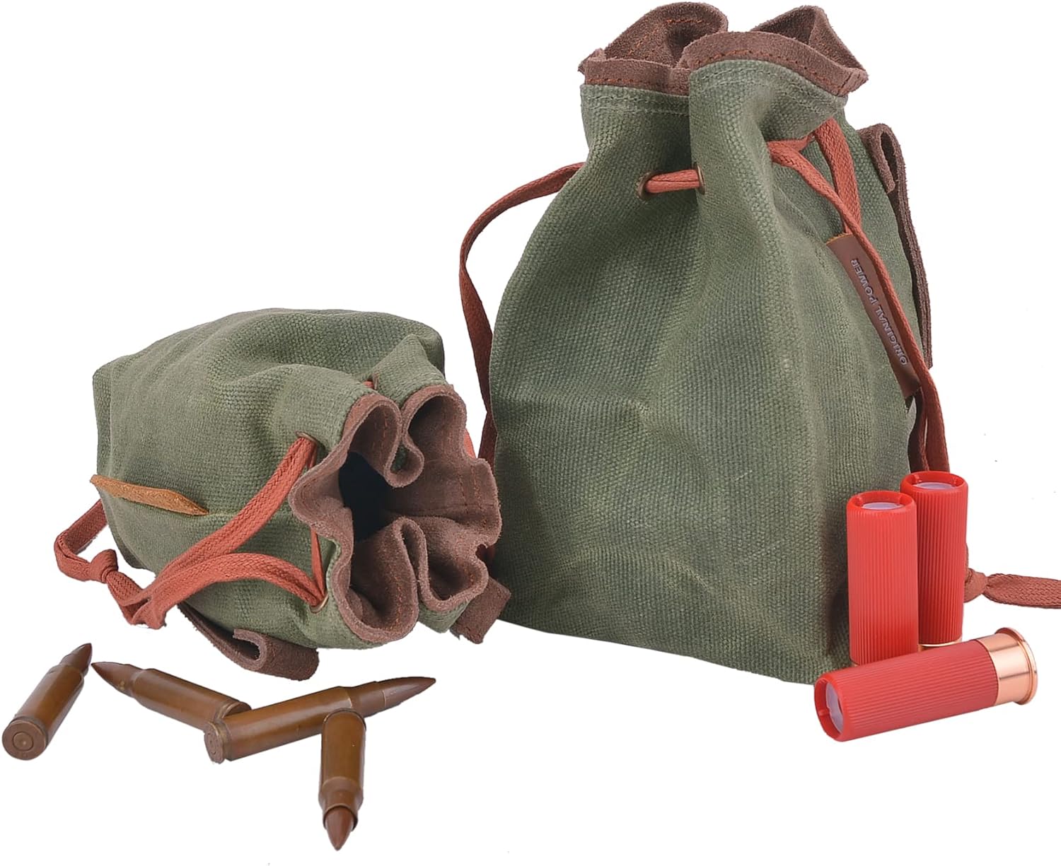 Tas Trost Drawstring Ammo Pouch, Tactical Ammunition Magazine Belt Bag for .30-06，Cartridge Bag Rifle Shotshell Holder Storage Bag