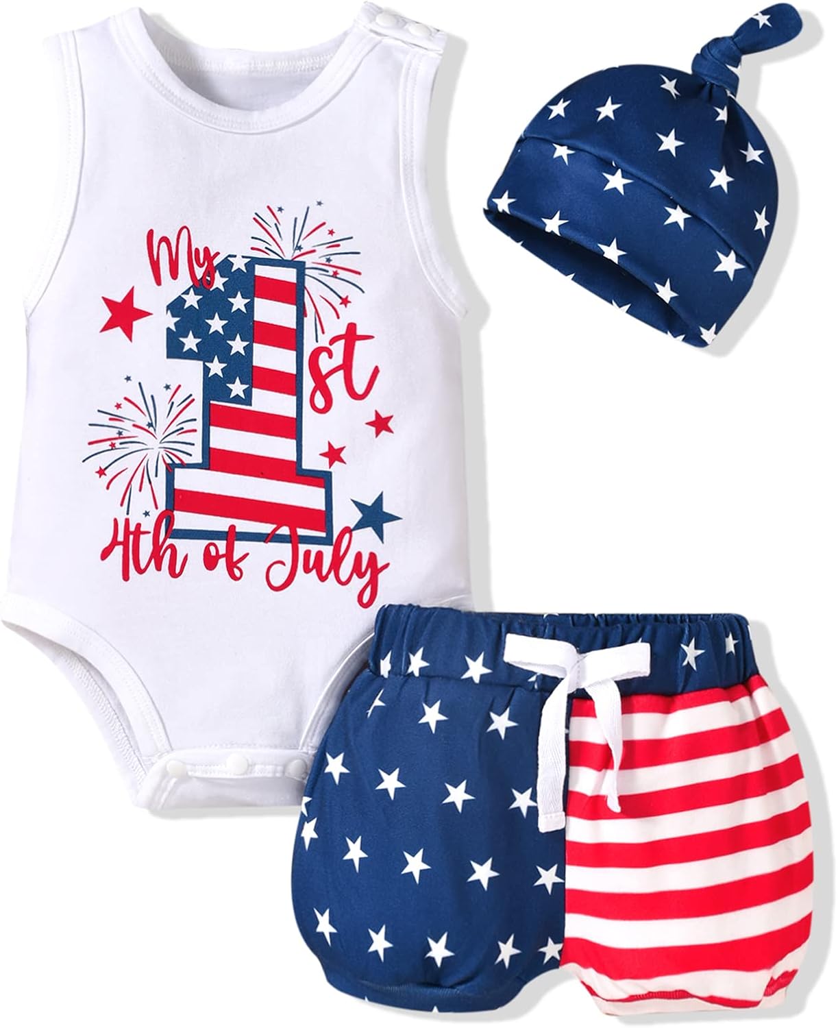 Aalizzwell Baby Boys Summer Clothes Sleeveless Bodysuit Shorts Outfit