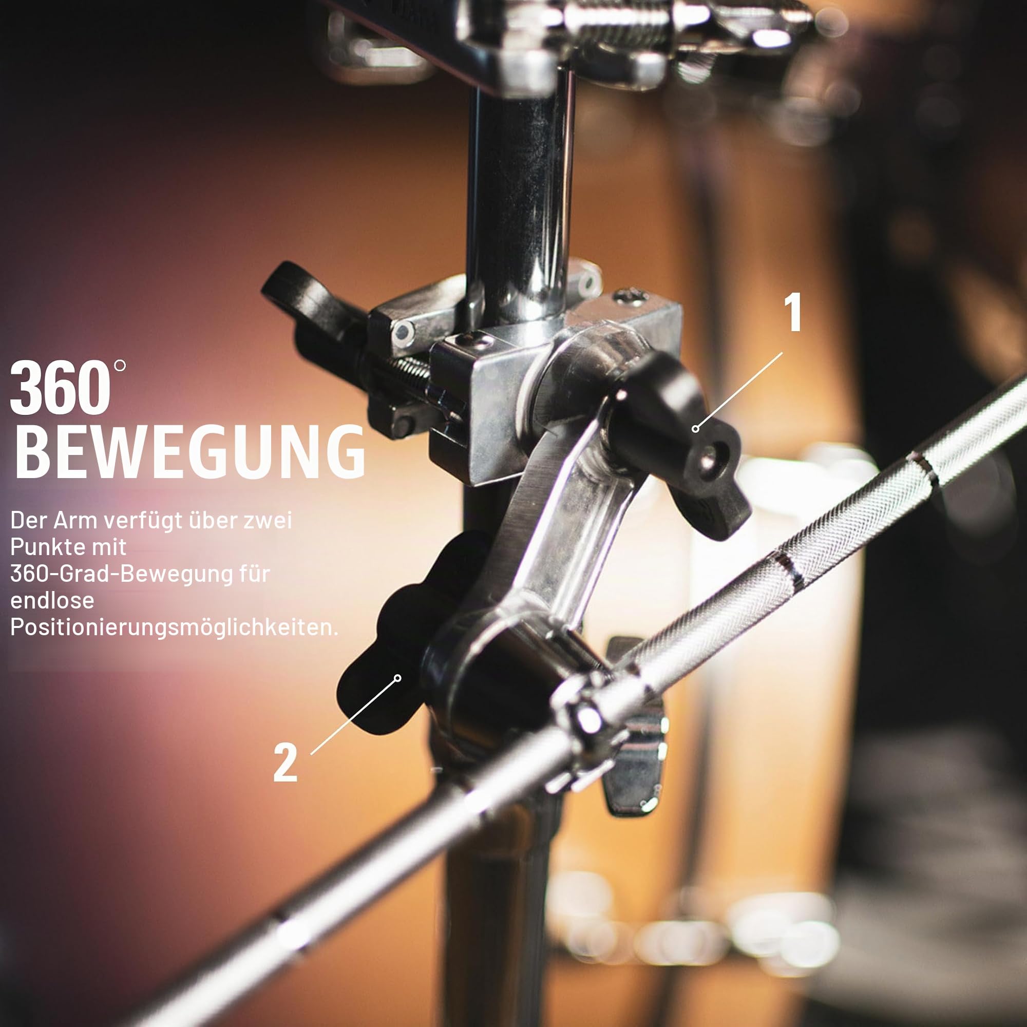 Meinl Cymbals X-Hat Hihat Halterung – mit Klammer für Beckenständer – inklusive Spannvorrichtung für Hihats und Becken Stacks – Schlagzeug Hardware Zubehör (MXH)
