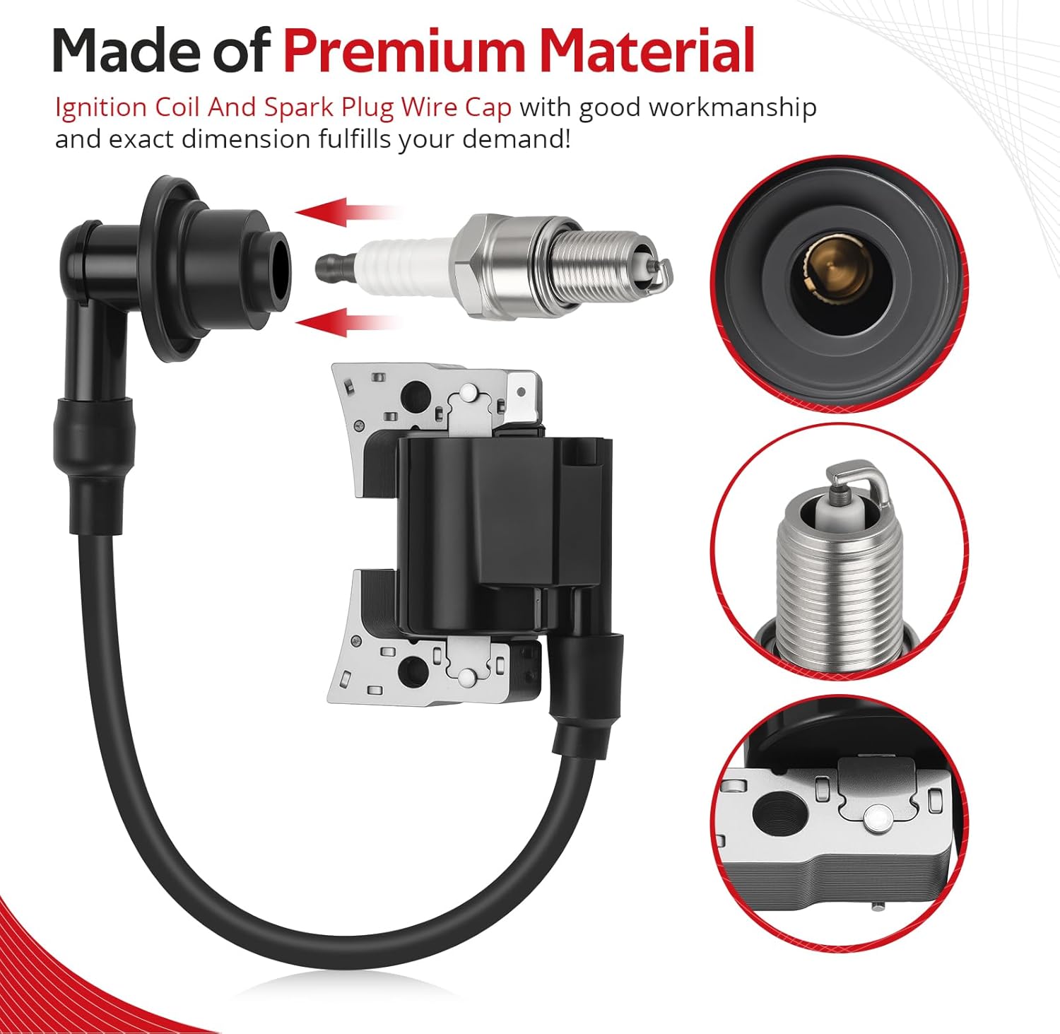 JAVIK Ignition Coil And Spark Plug Wire Cap for Yamaha G11 G16 G20 G21 G22 G23 G27 G28 A YDRA DR2A YTF1 YTF2 1996-2019 O.E.M# JN6-85640-01-00 JE8-82372-00-00