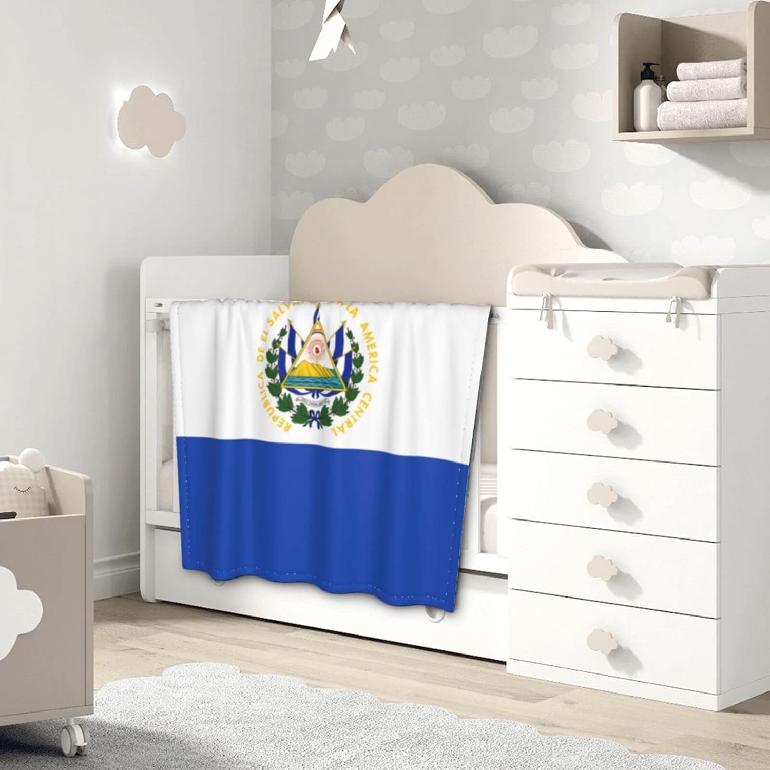 Flag of El Salvador Baby Blanket 30 X 40 in Ultra Soft Toddler Quilt Infant Nursing Blanket Kids Bed Blankets