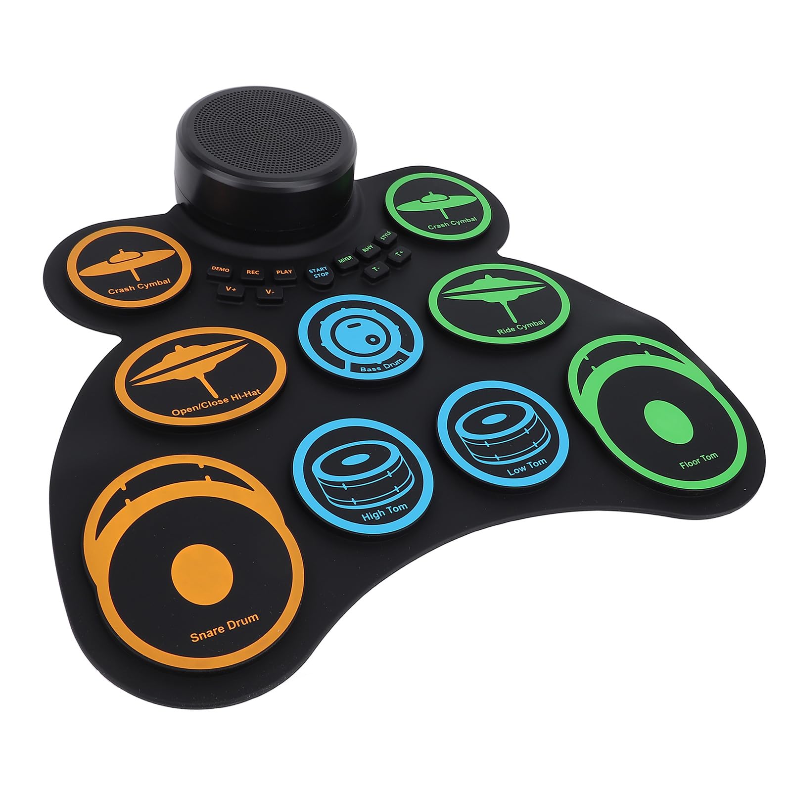 Hztyyier Set Elettronico Ricaricabile Altoparlante Incorporato Portatile Pieghevole per Amanti della Musica Principianti Silicone/ABS