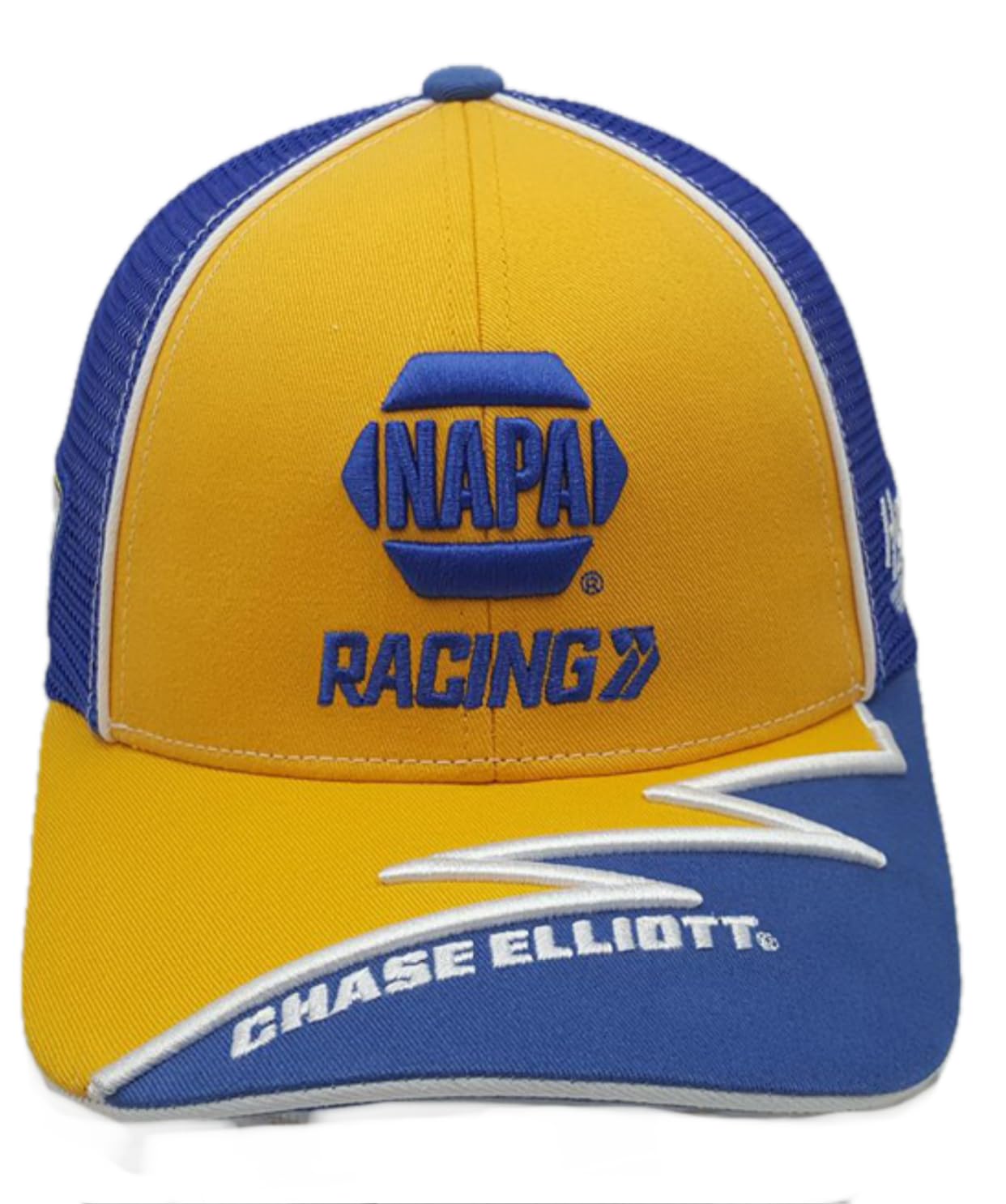 Chase Elliott #9 NASCAR 2025 NAPA Element Sponsor Mesh Snapback Yellow Hat, Blue and Black, One size