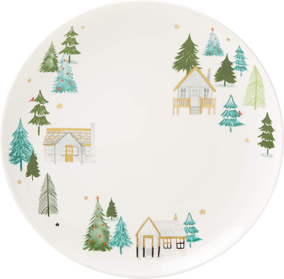 Lenox 890756 Balsam Lane Plato redondo para pavo, alojamiento navideño