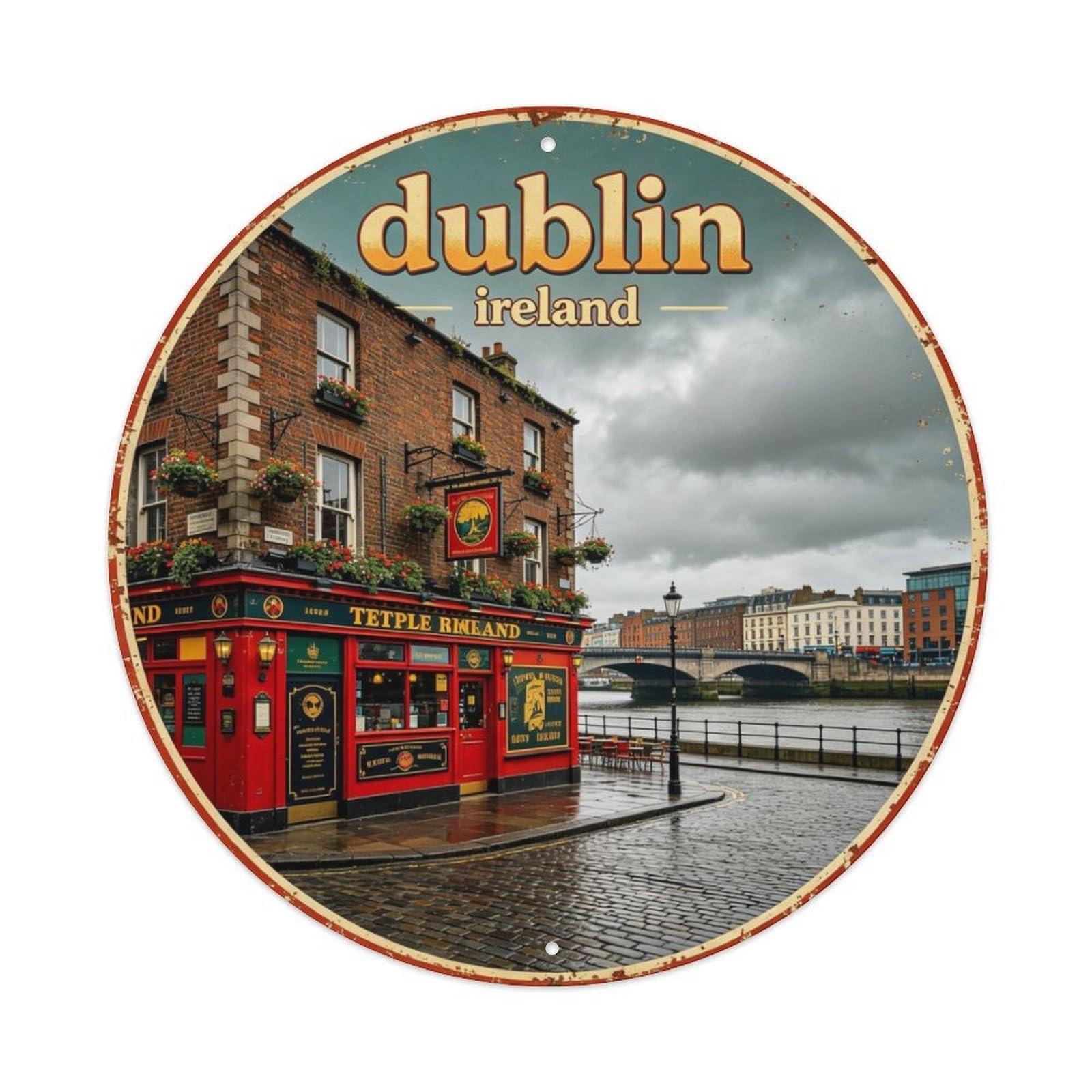 Dublin_vintage Metal Tin Sign Plaque