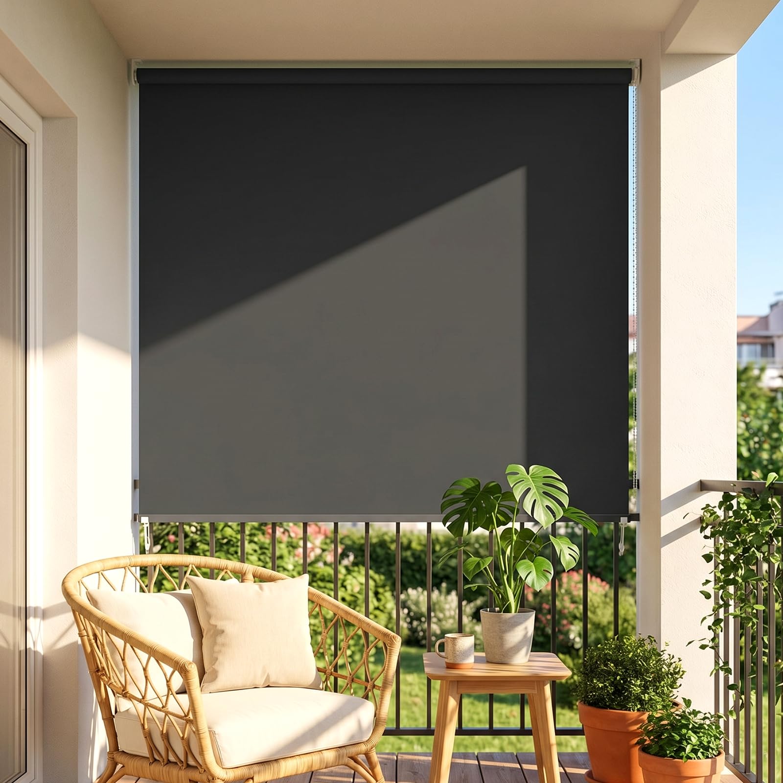 LIFERUN Lot de 2 stores verticaux 240 x 240 cm, tissu d