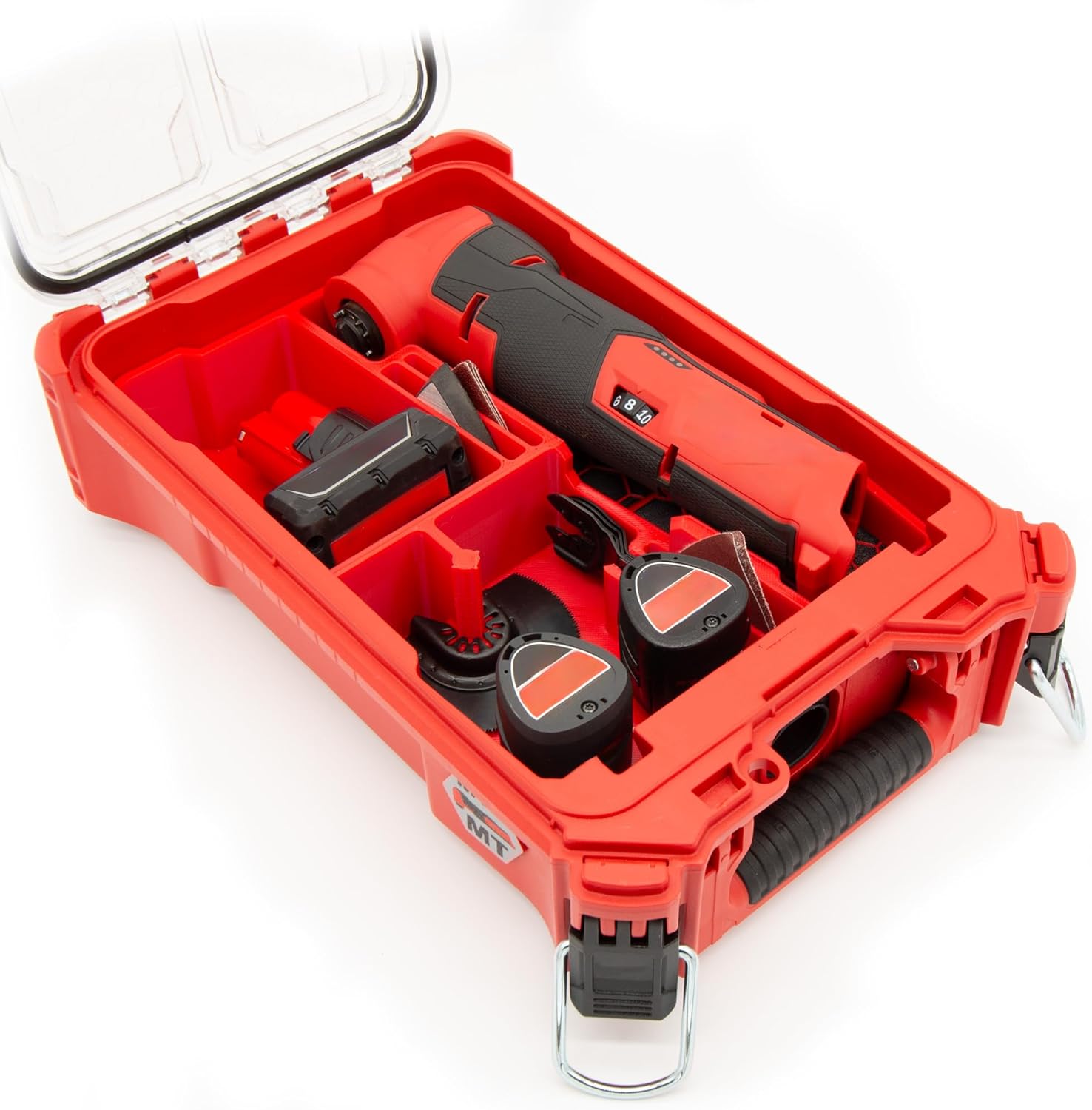 Packout Compact Tool Organizer for 2526-20 M12 Fuel Brushless Milwaukee Oscillating Multi-Tool, Accessories and Batteries for Enhanced Protection. "BOX AND TOOLS NOT INCLUDED"