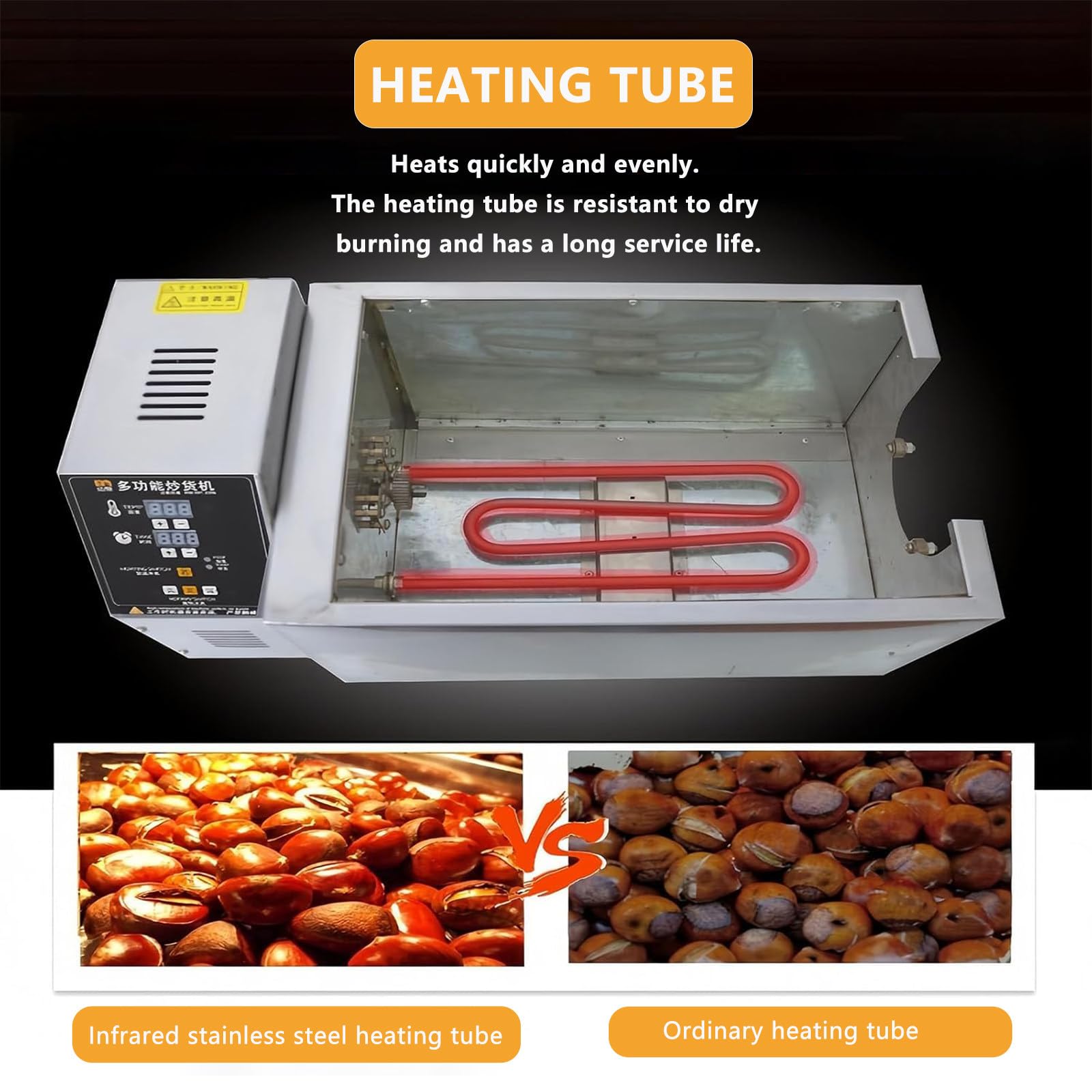 Torréfacteur de café Professionnel, torréfacteur Automatique, en Acier Inoxydable, avec température réglable pour la Cuisson du café, des châtaignes, des cacahuètes et des céréales Type5