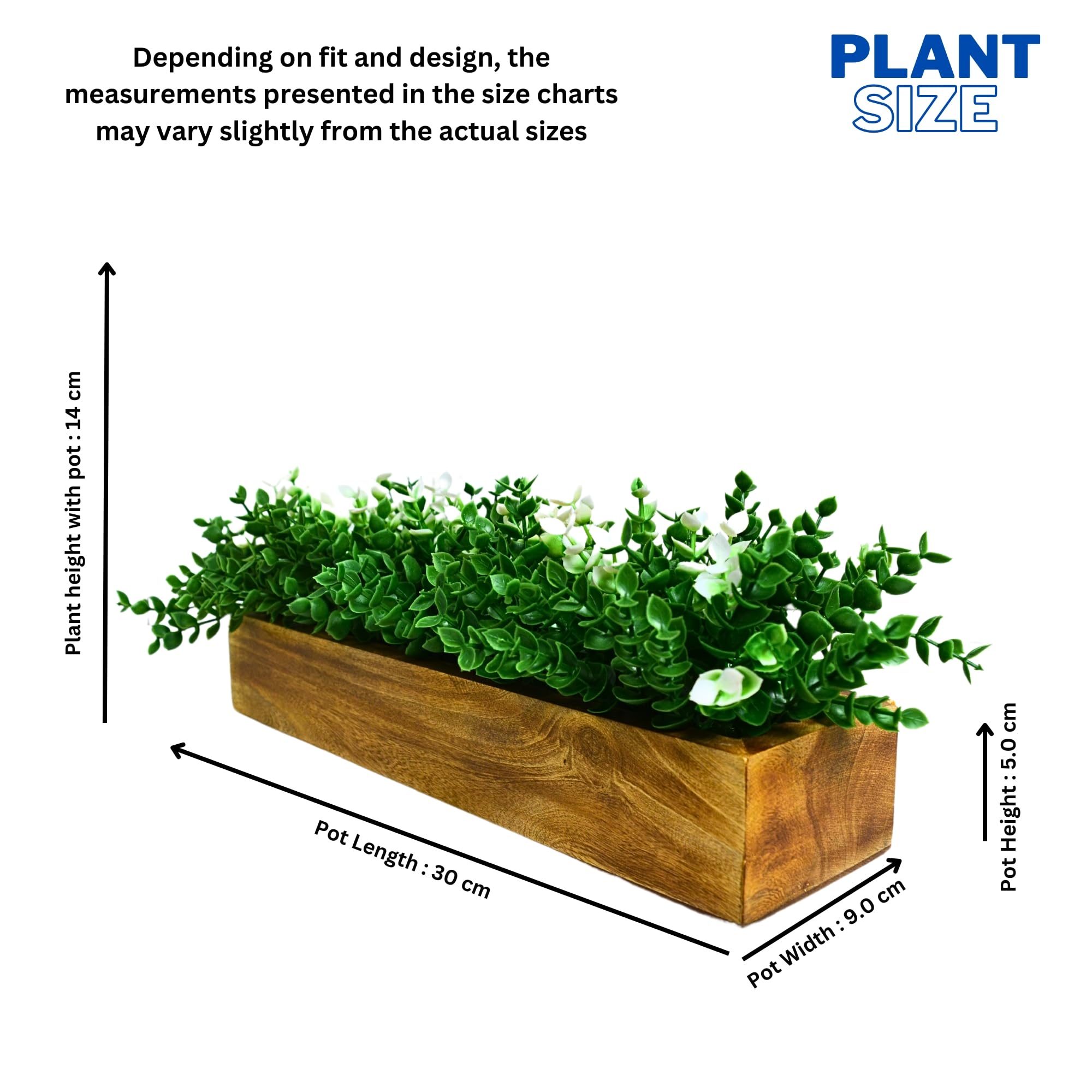 Artificial Plant Leaves - Wooden Tray Decor -8