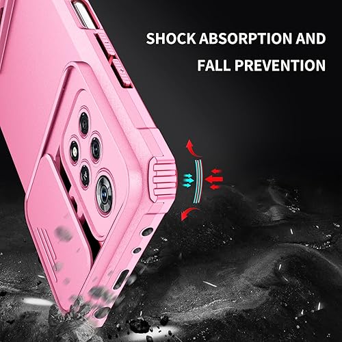 Miniatura 10 de Asuwish Funda de teléfono para Xiaomi Poco X4 Pro 5G con protector de pantalla de vidrio templado y cubierta de cámara deslizante Soporte Soporte