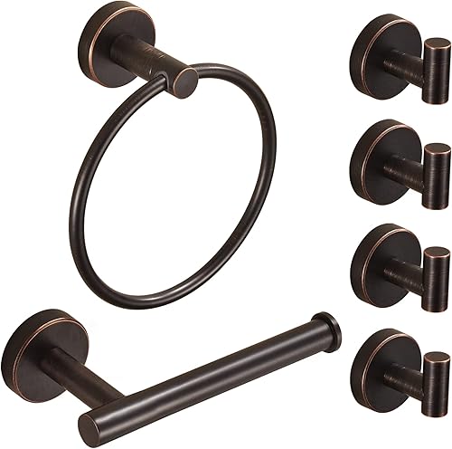 Soporte de papel higiénico de bronce para toallas, ganchos para toallas, soporte para rollo de papel higiénico aceitado, juego de accesorios de