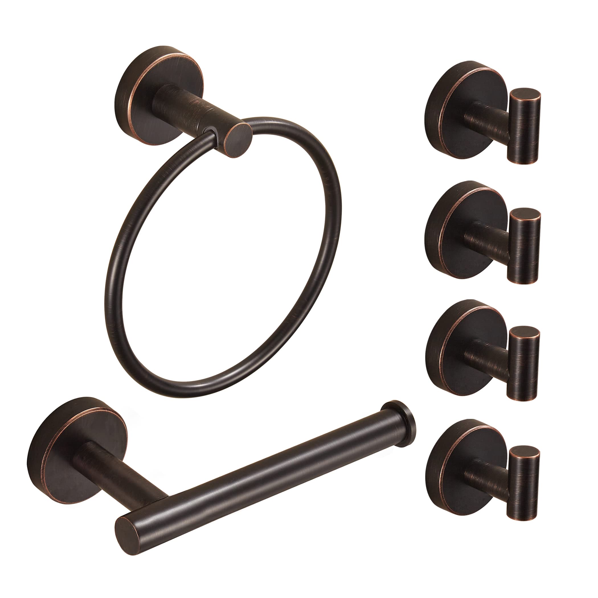 Bronze Toilet Paper Holder Towel Holder Towel Hooks,Oil Rubbed Toilet Paper Roll Holder Towel Ring Bathroom Hardware Set,Wall Mounted Rustic Farmhouse