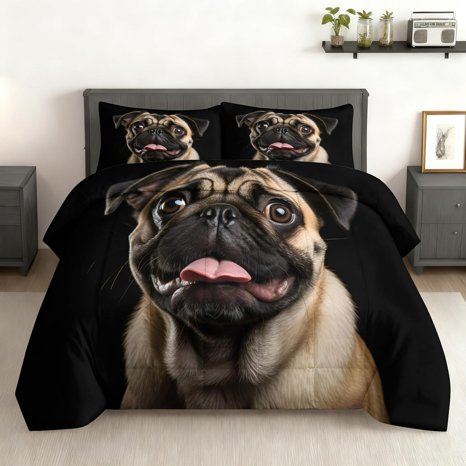 French Bulldog Bedding Set Twin, Dog Comforter Set