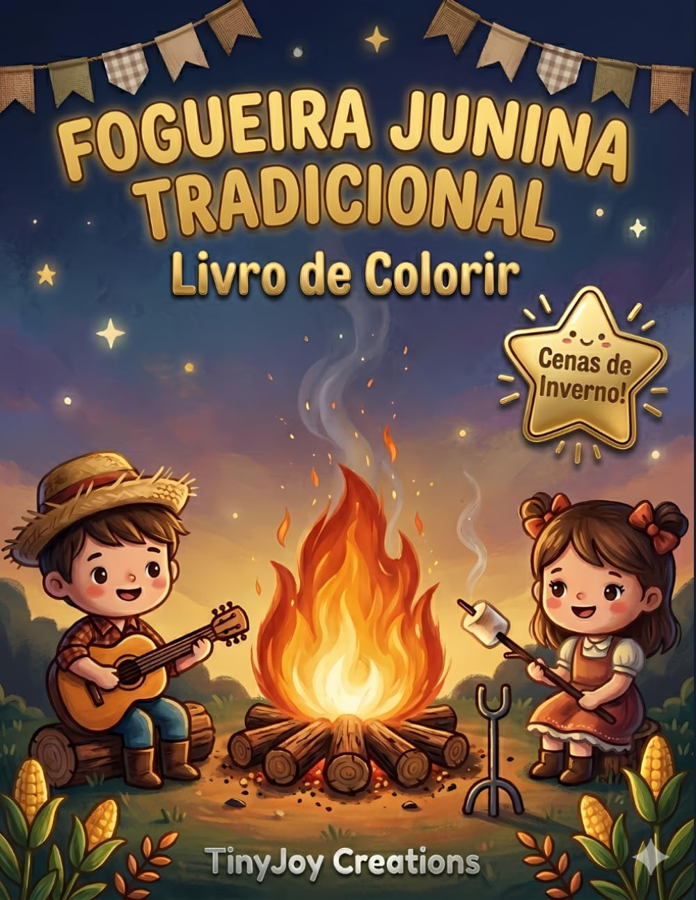 Livro de Colorir Fogueira Junina Tradicional: A Magia do Fogo, Acampamento e Histórias (Coleção Festa Junina para Colorir (Temas e Cultura))