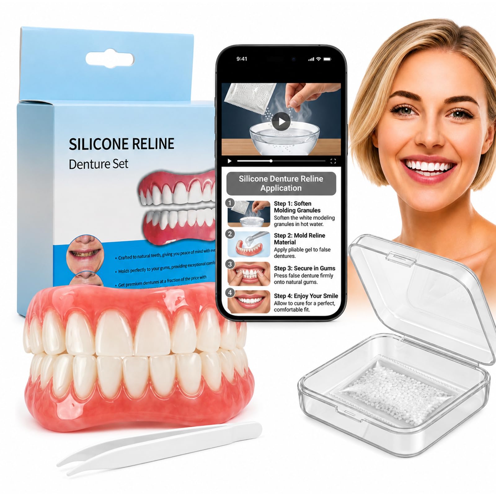 Photo 1 of Vavis Moldable False Teeth Veneers - White