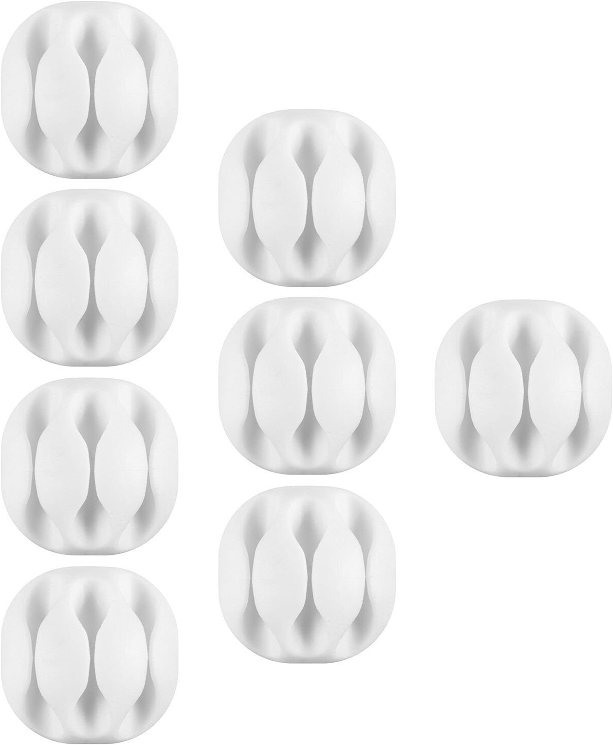 HeHe 8Pack Cable Clips & Cord Management System and Desktop Cable Organizers,Charging Cable Drop Organizer for TV PC Laptop Home Office -(White)