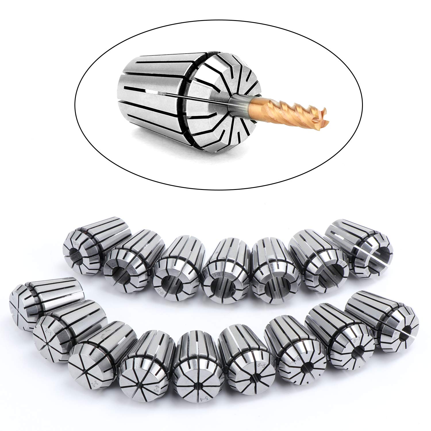 Set 16 Pinze ER25 Per Mandrino - Da 1 A 16 Mm, Per Fresatura CNC E Tornio