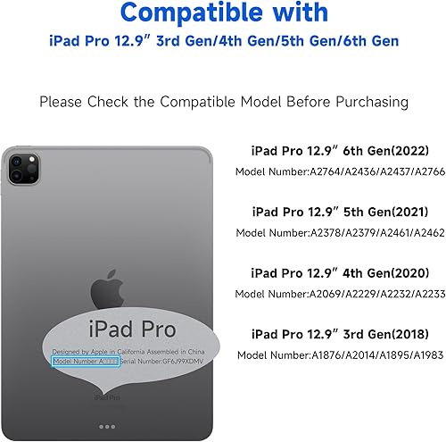 Miniatura 8 de Paquete de 2 protectores de pantalla de papel antiluz azul compatible con iPad Pro 12.9 2022/2021/2020 (6ª/5ª/4ª generación), protector de pantalla