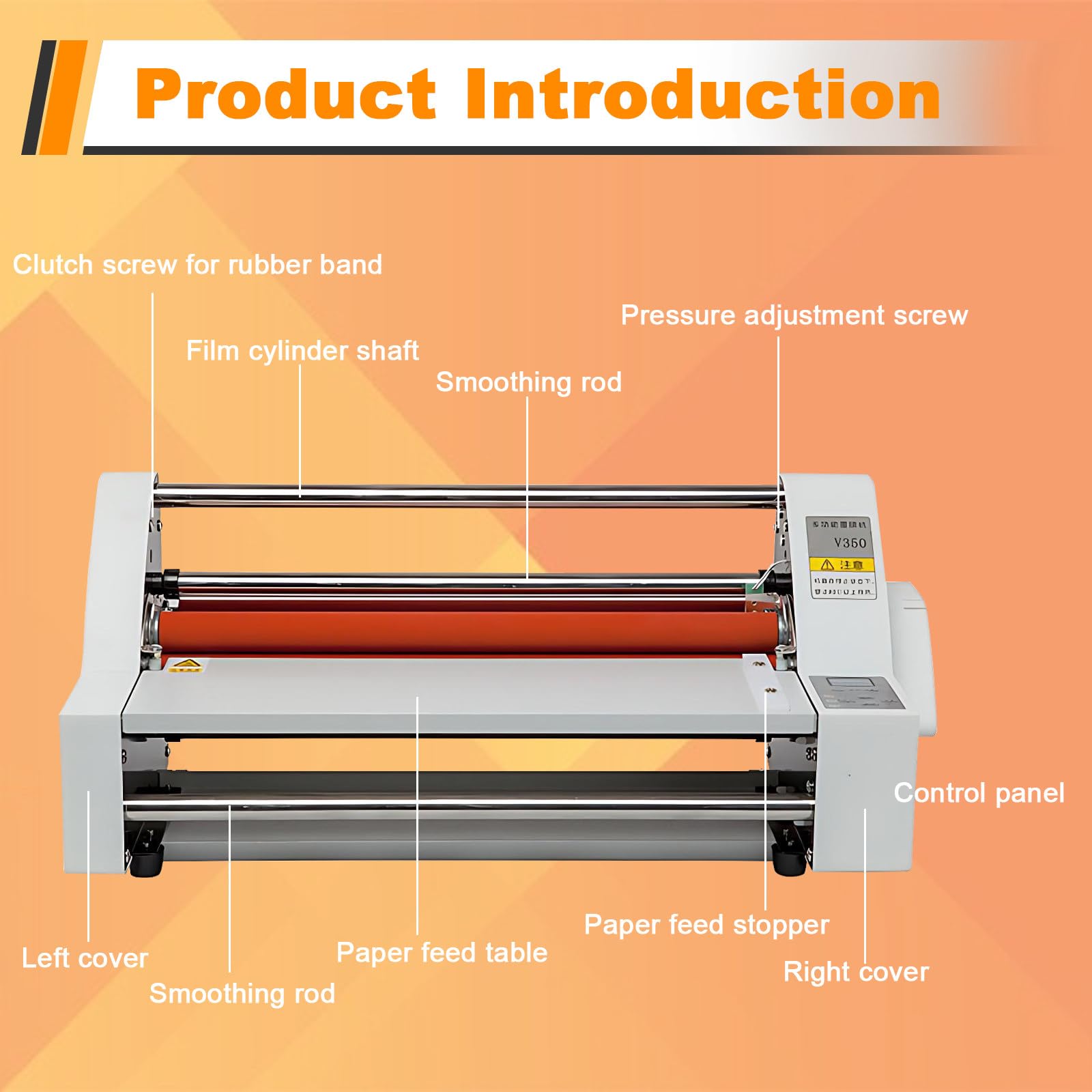 SHAHRYAR Macchina for Laminazione da Ufficio,Macchina Laminazione 350 Mm,Controllo Elettronico della Temperatura,Display Digitale,per Casa, Azienda, Ufficio E Scuola