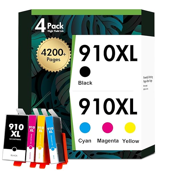 910XL 910 Ink Cartridges Combo Pack Replacement for HP 8020 910 XL 910XL Black and Color 910XL/910 Multipack for OfficeJet Pro Series 8015 8025 8010 8018 8022 8028 8030 8035 Printer