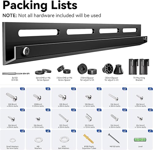 Miniatura 7 de Auoace Soporte universal de TV pequeño para televisores inteligentes de 12 a 55 pulgadas, soporte de pared de TV de perfil bajo de 1.1 pulgadas de