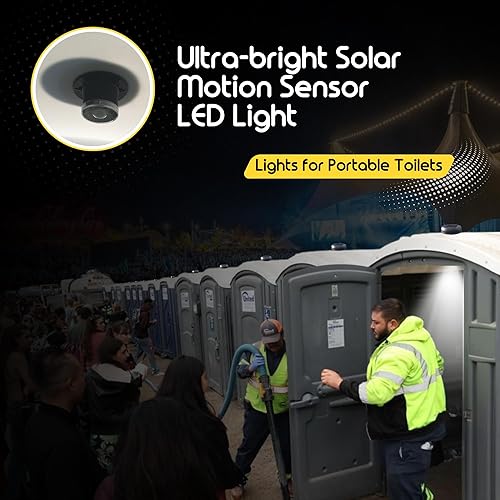 Miniatura 3 de Luces solares con sensor de movimiento para inodoro portátil, luces de techo para gallinero, casa de perros, cobertizos de almacenamiento para