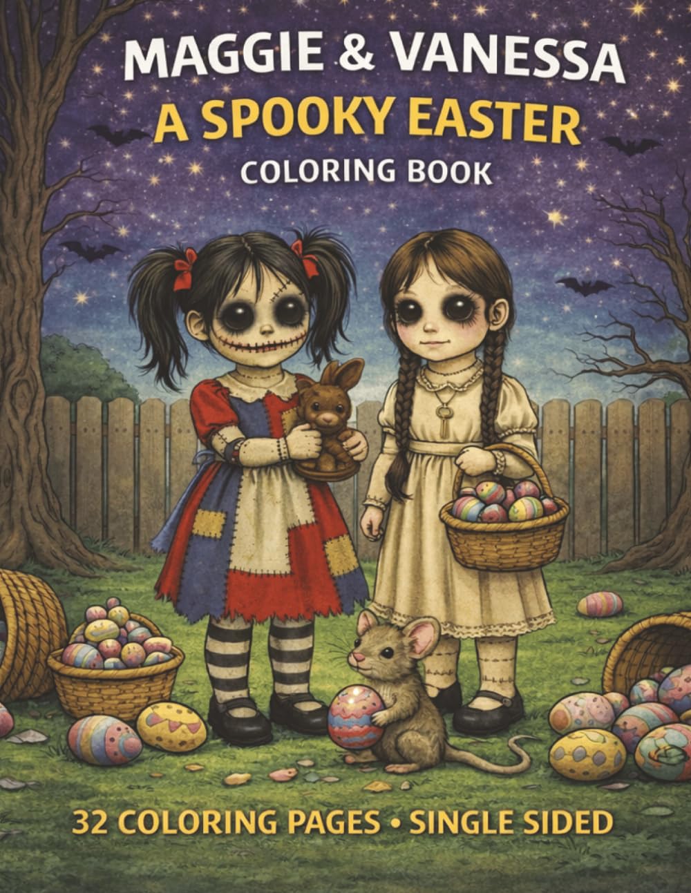 Spooky Easter Coloring Book for Kids: Cute & Creepy Easter Scenes with Maggie, Vanessa & Skitters – Fun Egg Hunts, Candy Chaos & Hidden Surprises (Maggie & Vanessa Adventures)