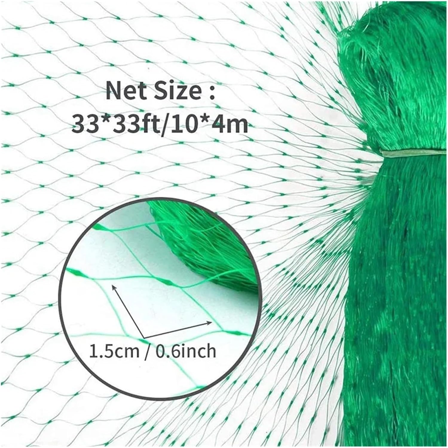 Nylon Anti Bird Netting Green Anti Bird Protection Net Mesh Garden Plant Netting Protect Plants and Fruit Trees from Birds Deer Poultry Best Fencing(5mx10m)