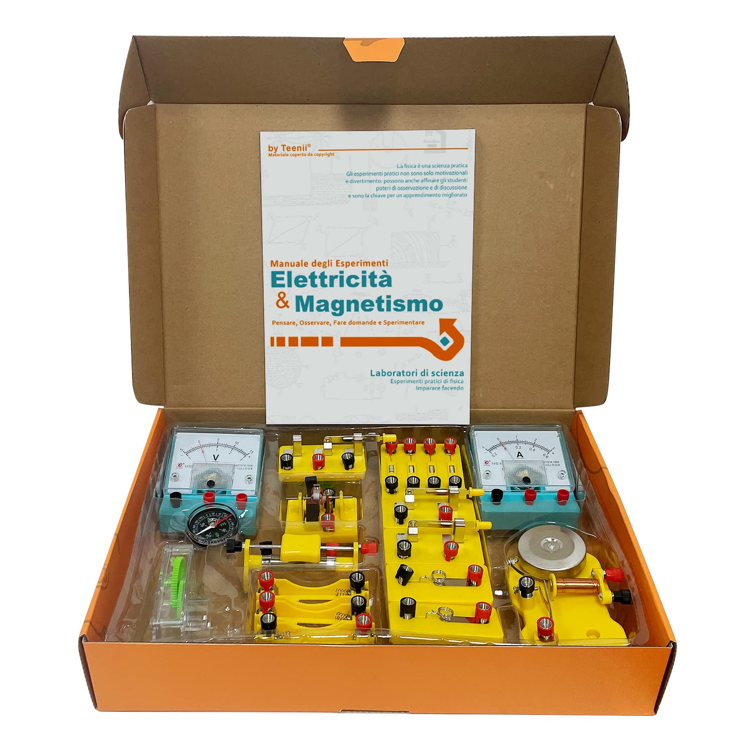 Teenii Kit Scientifico Elettricità e Magnetismo per Bambini, Esperimenti di Fisica STEM con Circuiti Elettrici, Gioco Educativo di Scienze, Kit Esperimenti Bambini 8+ Anni, 50 Pezzi