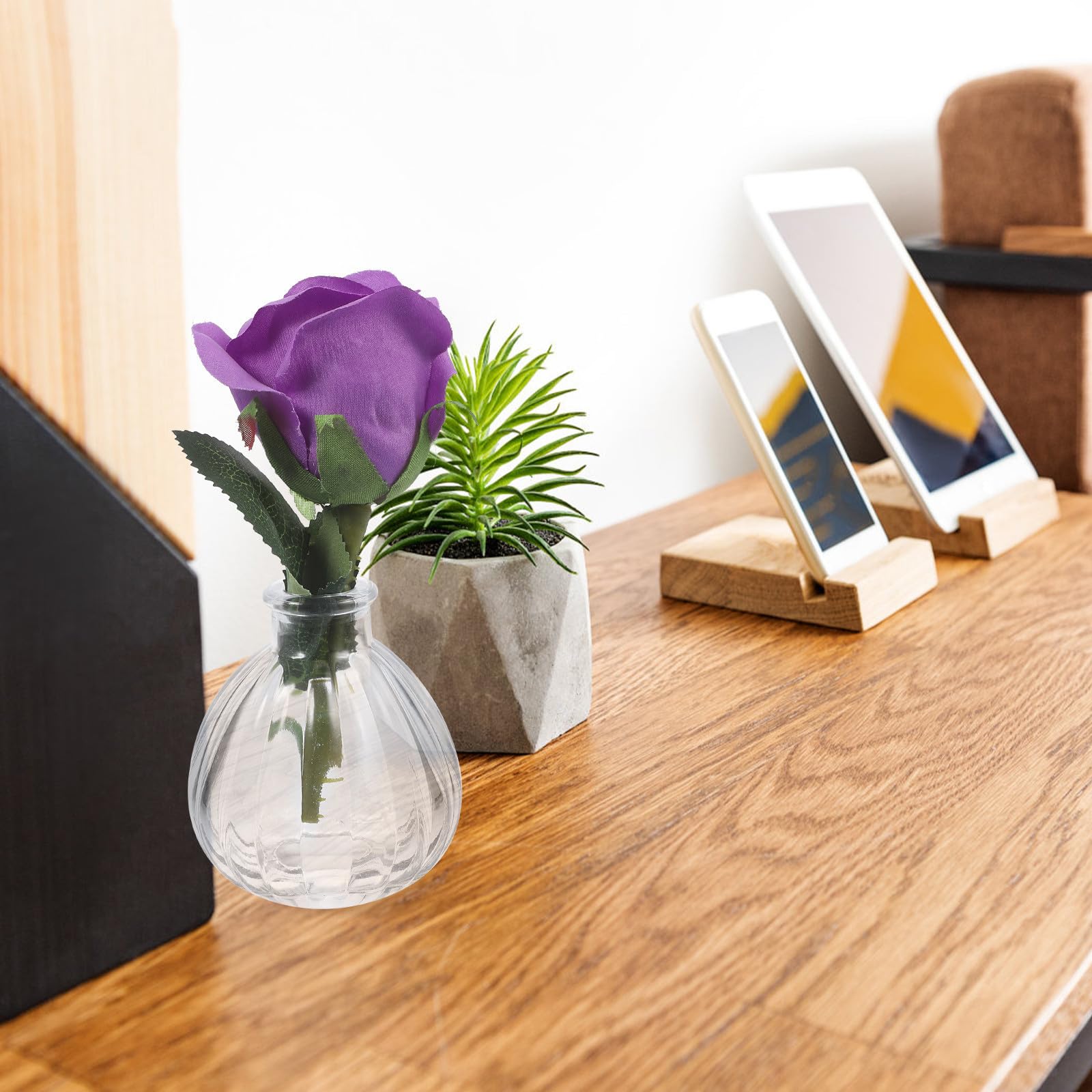 5 Piezas Florero de Vidrio Pequeño, Decorativo y Elegante