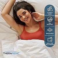 Vista 3 de Therapedic Juego de sábanas Queen de 6 piezas 100% algodón egipcio, satén naturalmente refrescante y transpirable, lavado suave preencogido, sábana